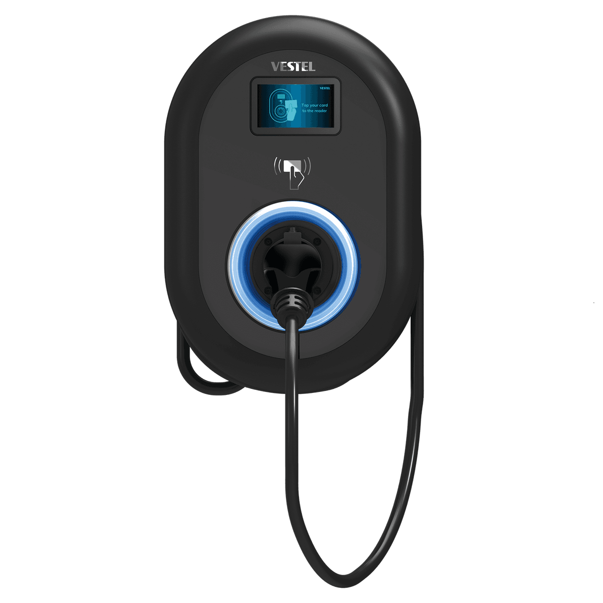 Wallbox Vestel s monitoringem DC proudů, vestavěným elektroměrem MID, Wi-Fi, LTE, RFID čtečkou, displejem a výstupem s kabelem T2